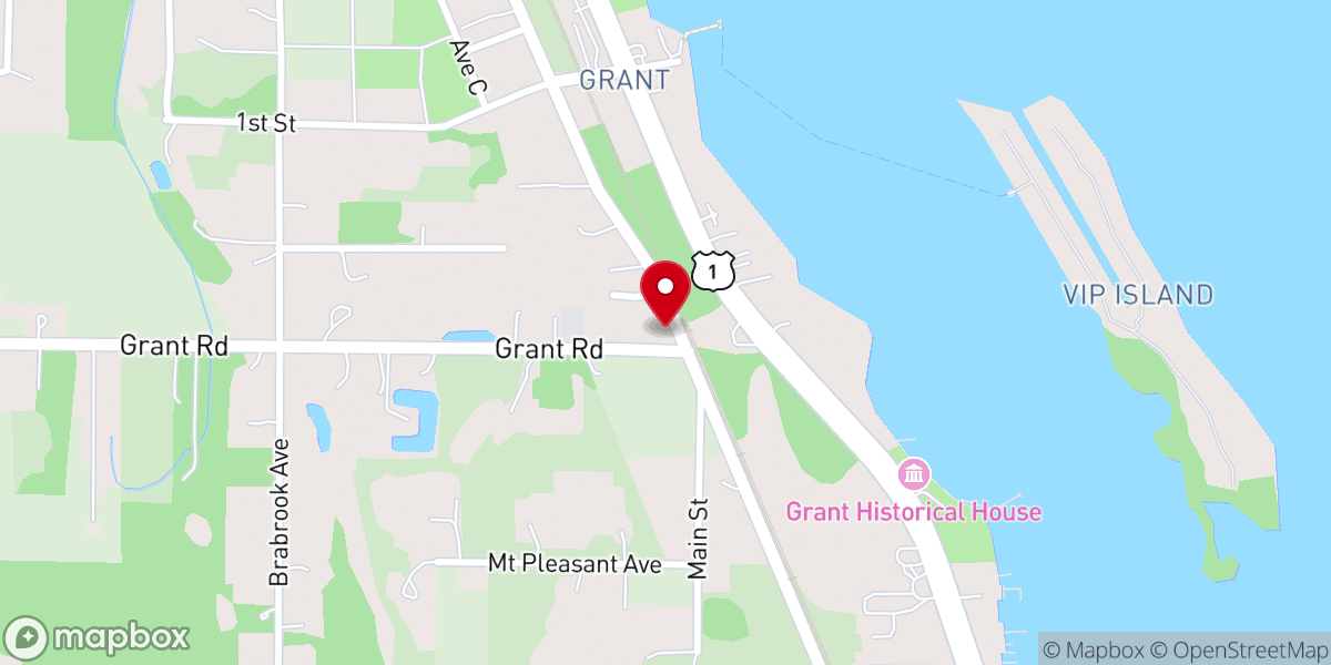 Map showing location of Calvary Baptist Church