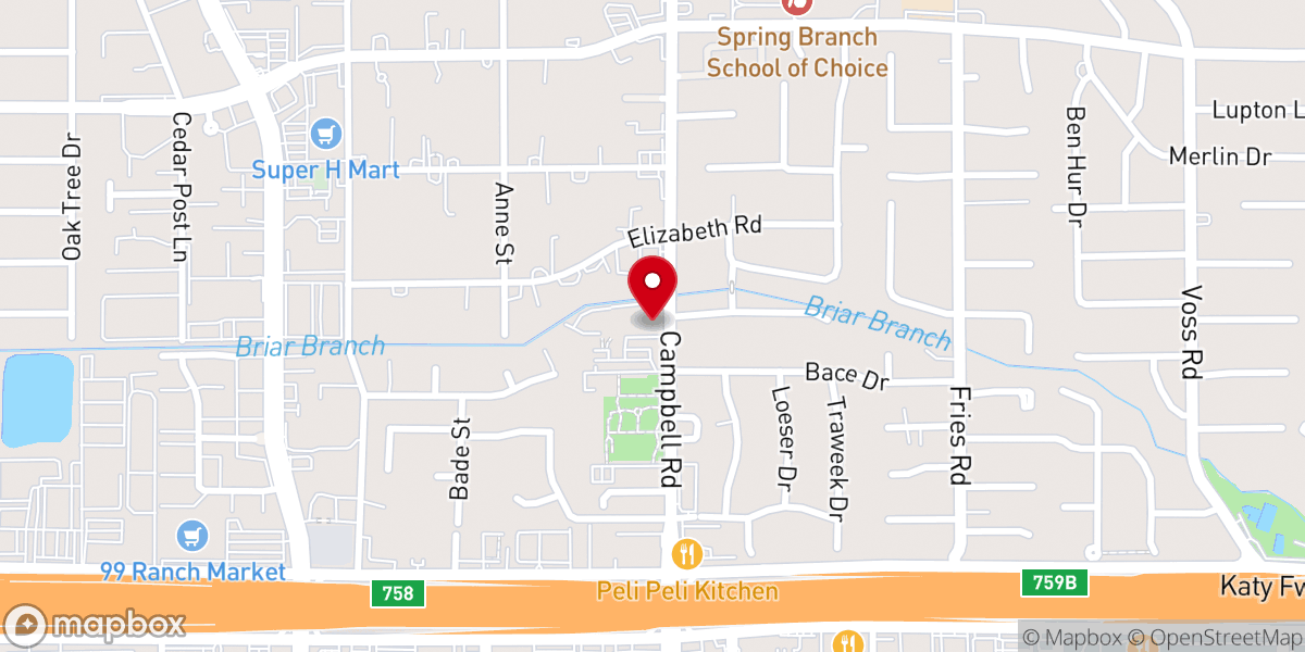 Map showing location of Spring Branch Presbyterian Church
