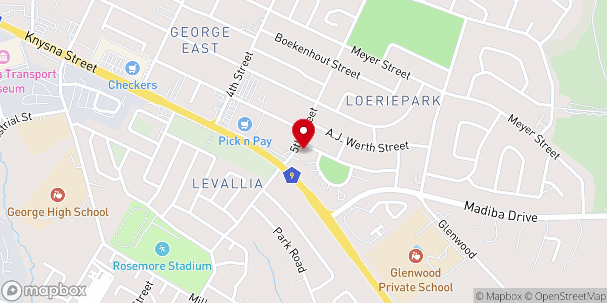 Map showing location of George Baptist Church