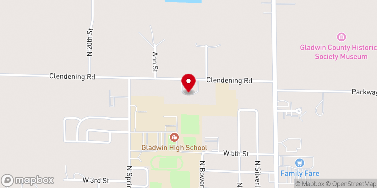 Map showing location of Our Savior Lutheran Church