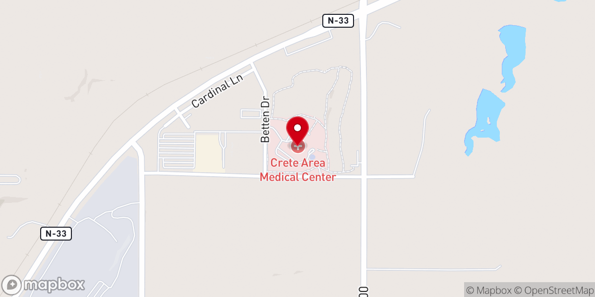 Map showing location of Crete Area Medical Center