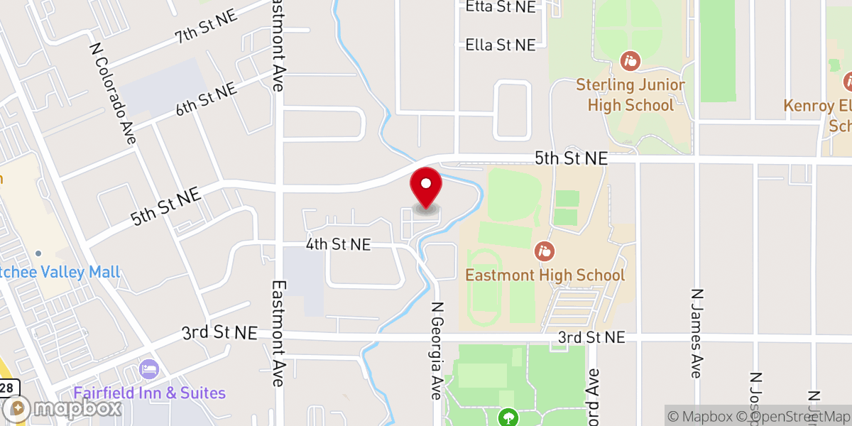 Map showing location of Eastmont Community Church