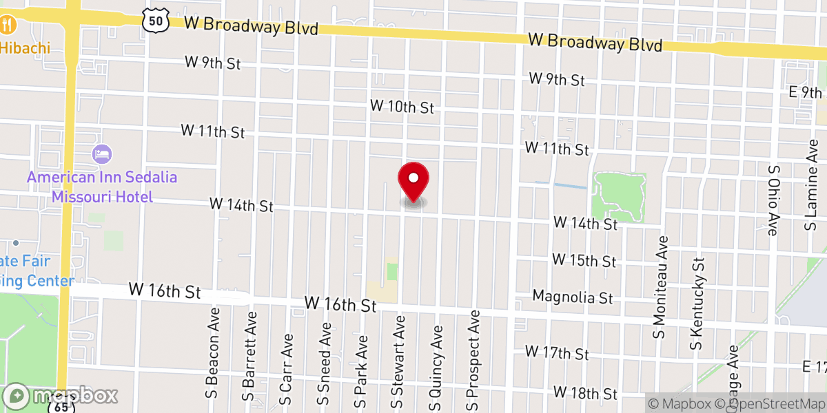 Map showing location of Church of Christ