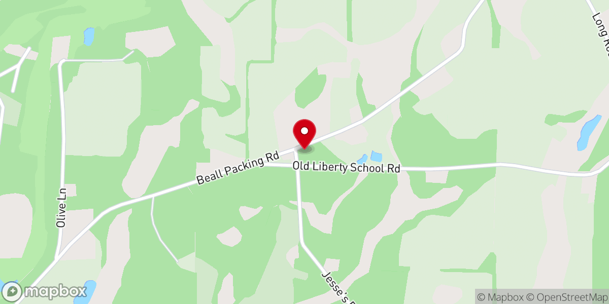 Map showing location of Liberty Church