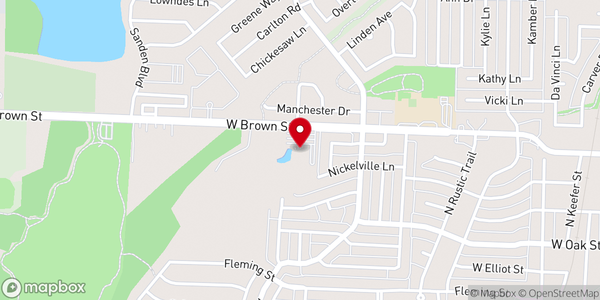 Map showing location of New Hope Christian Church