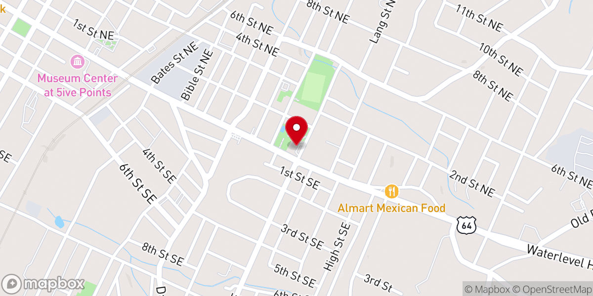 Map showing location of Pleasant Grove Baptist Church