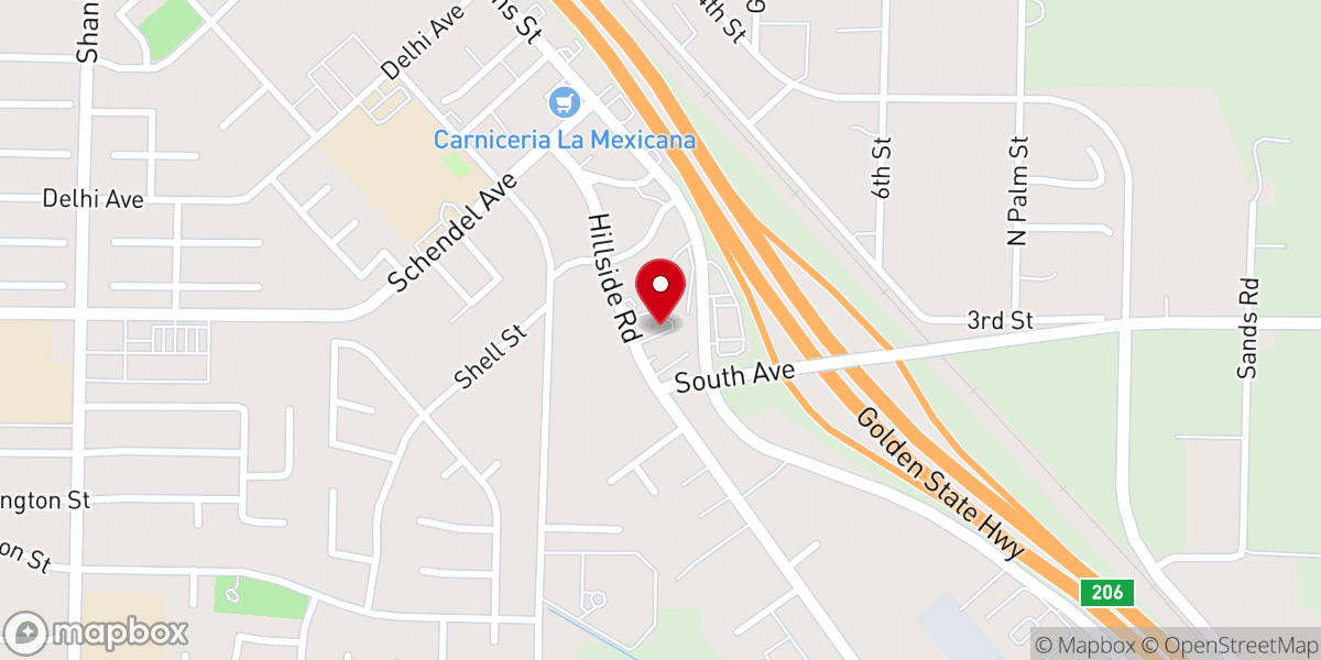 Map showing location of First Southern Baptist Church of Delhi