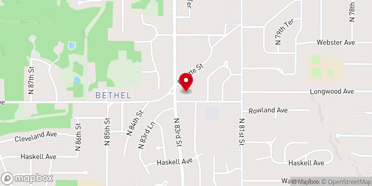 Map showing location of Abundant Life Church