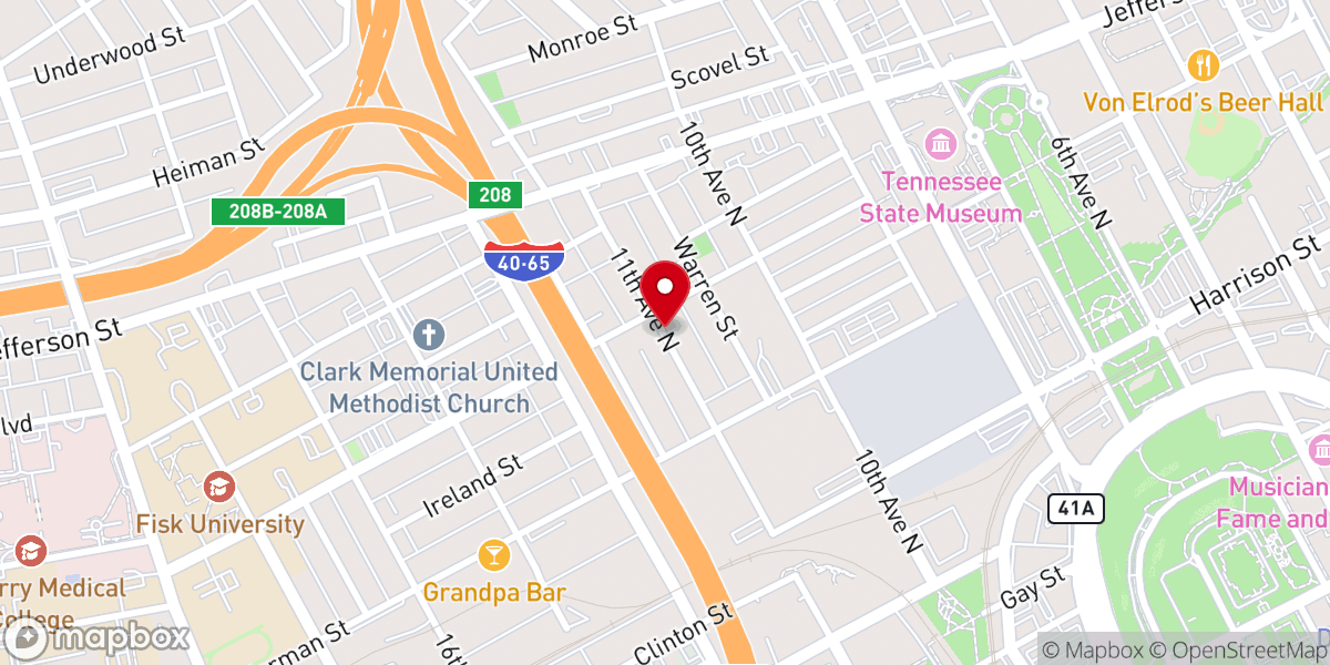 Map showing location of Gospel Tabernacle Church of God in Christ
