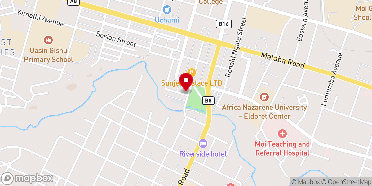 Map showing location of NENO EVANGELISM CENTRE ELDORET CITY