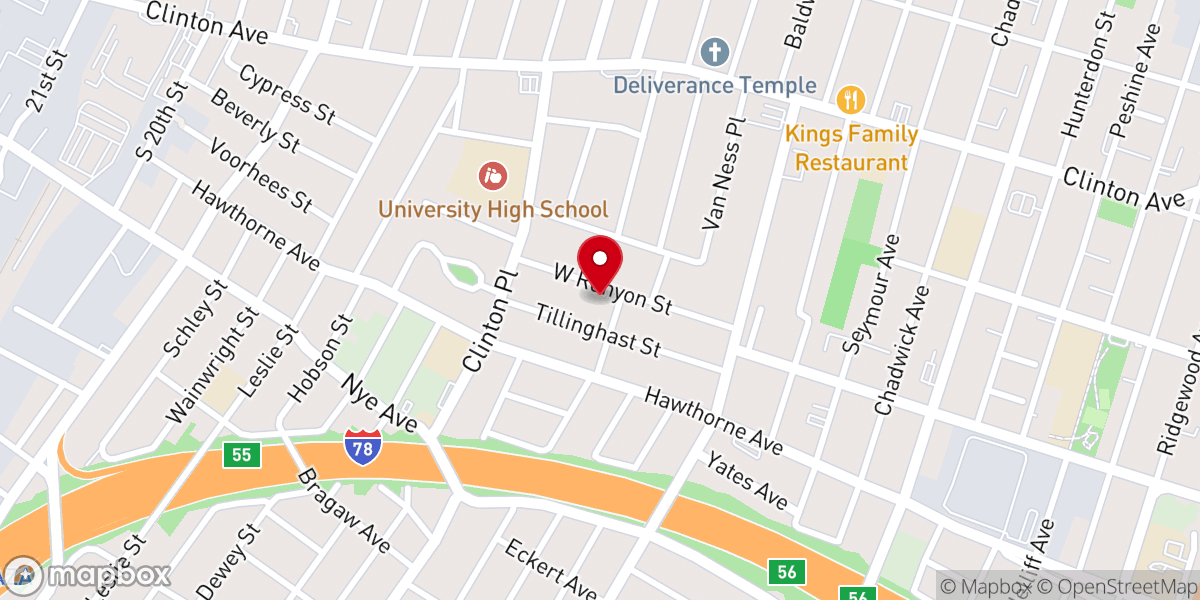 Map showing location of Newark Bethel Assembly Inc