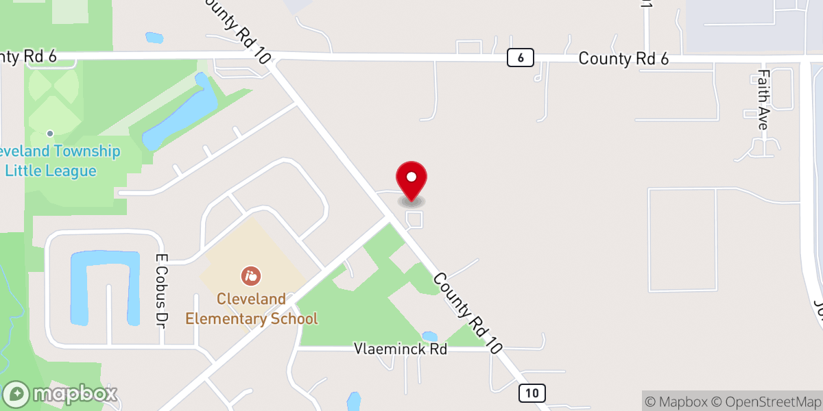 Map showing location of Cornerstone Baptist Church