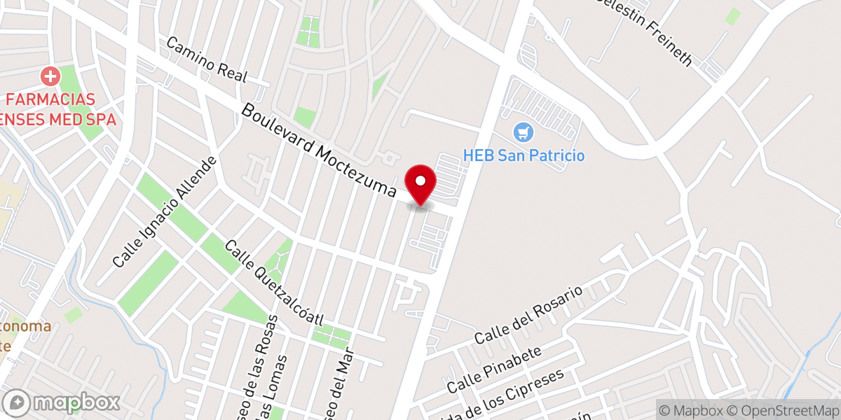 Map showing location of Comunidad Saltillo Campus Norte