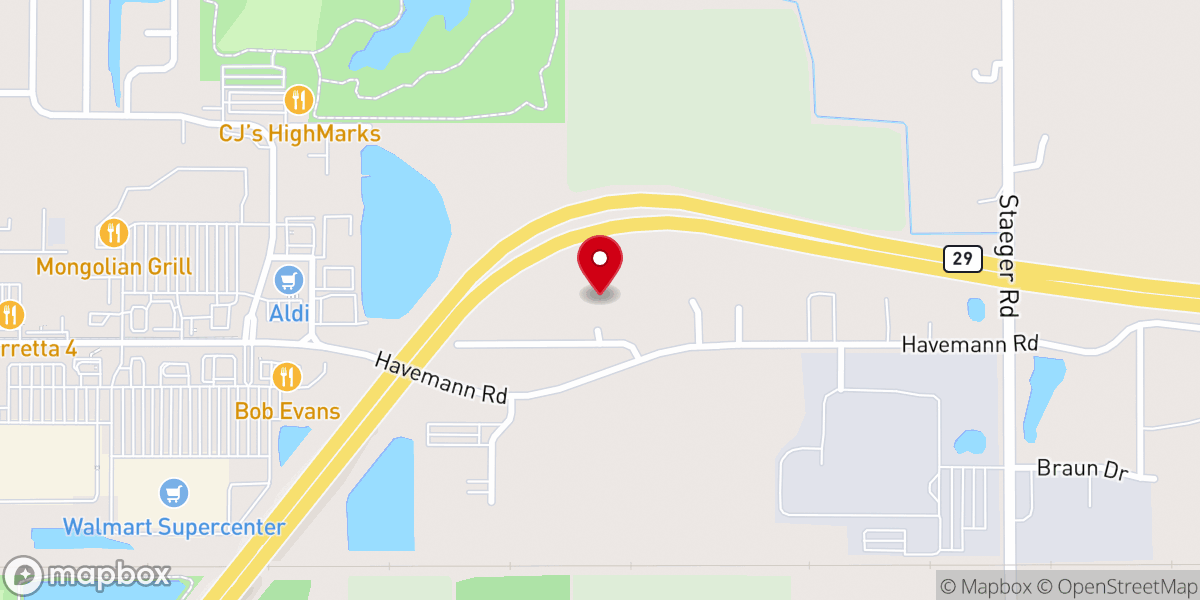 Map showing location of New Life Christian Center