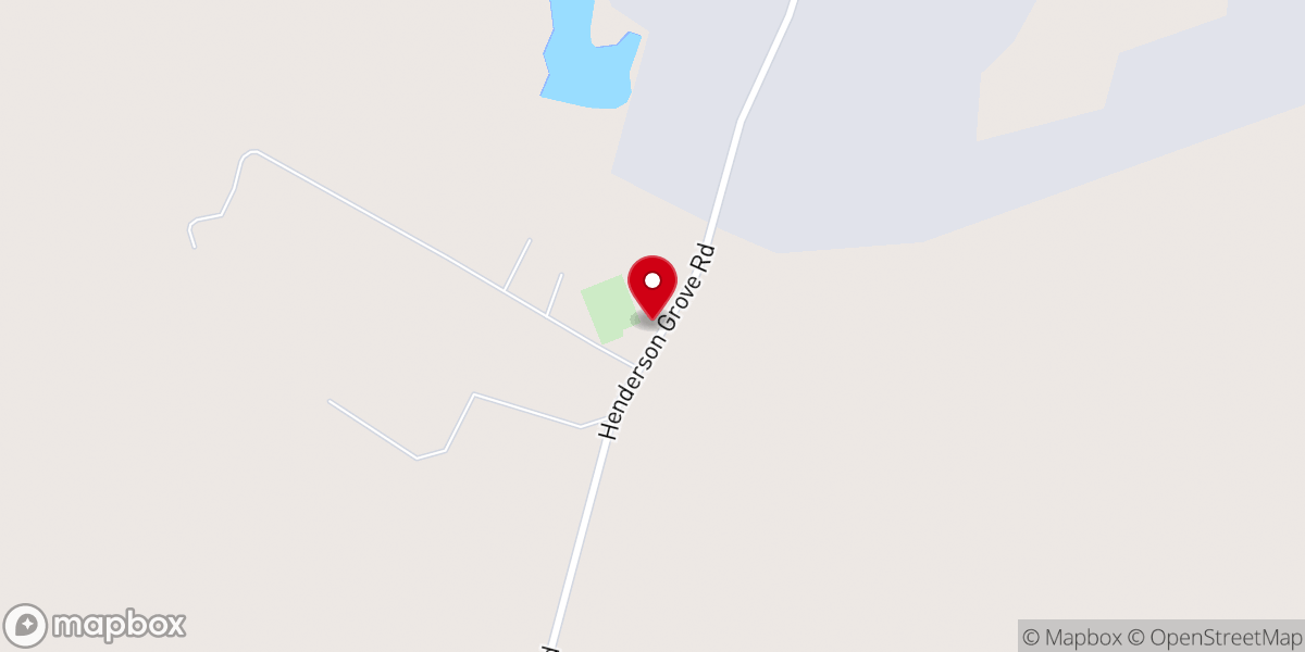 Map showing location of Henderson Grove Church