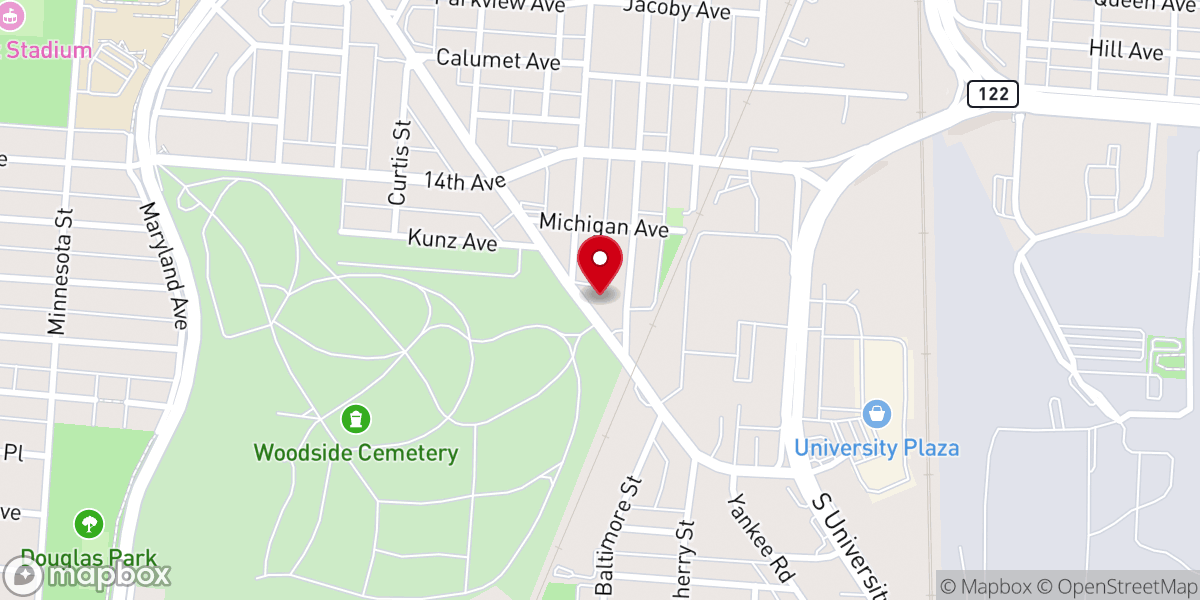 Map showing location of Bethel AME Church