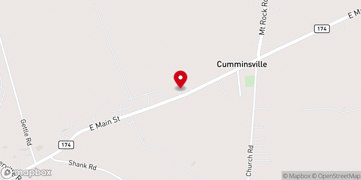 Map showing location of Cornerstone Chapel of Hope