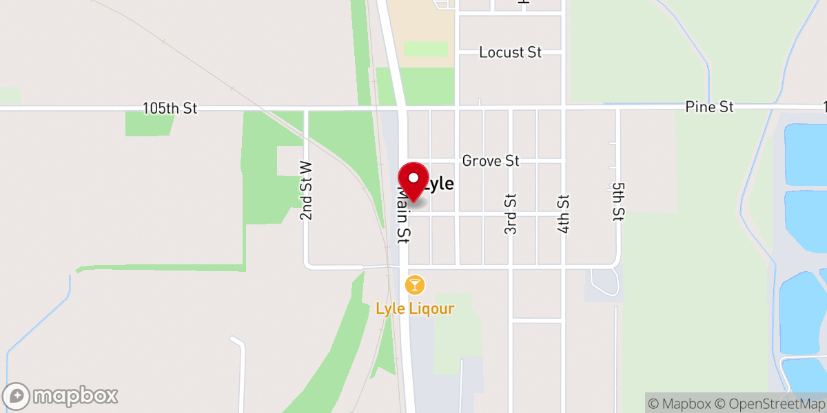 Map showing location of Trinity Lutheran Parish
