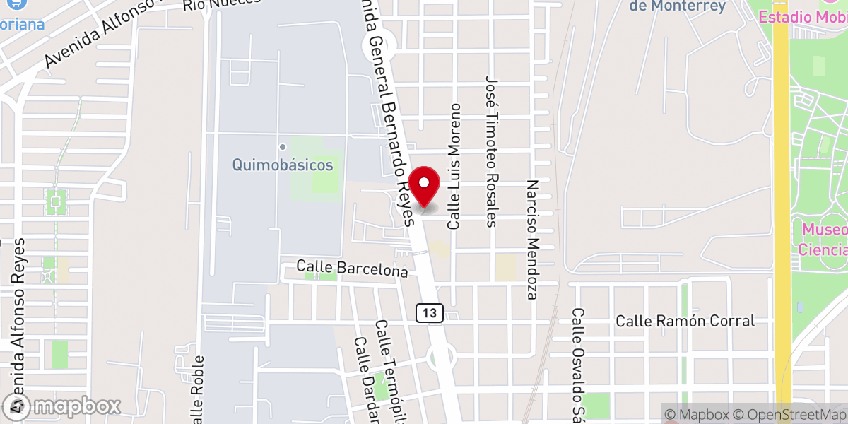 Map showing location of Iglesia Templo del Rey
