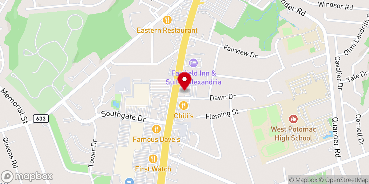 Map showing location of Groveton Baptist Church