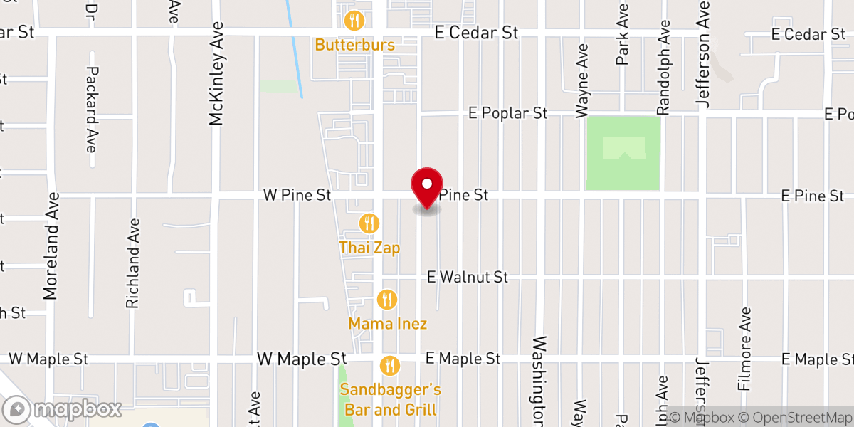 Map showing location of The Potter's House Christian Center