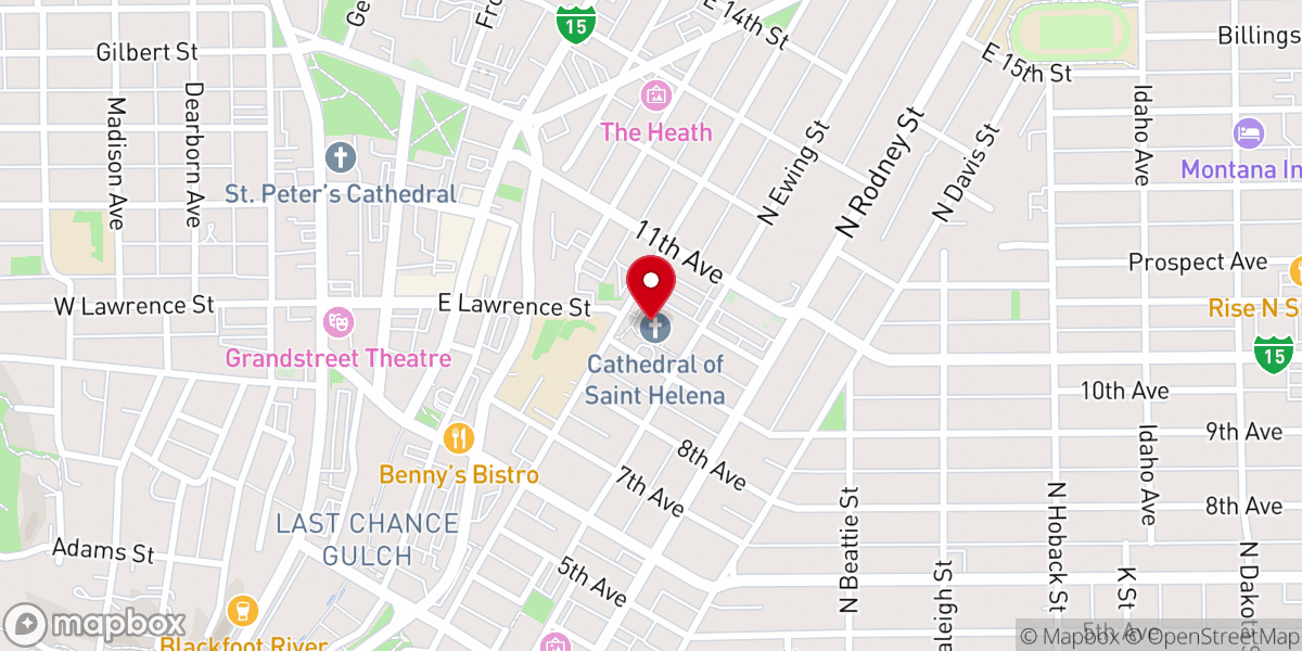 Map showing location of Cathedral of Saint Helena