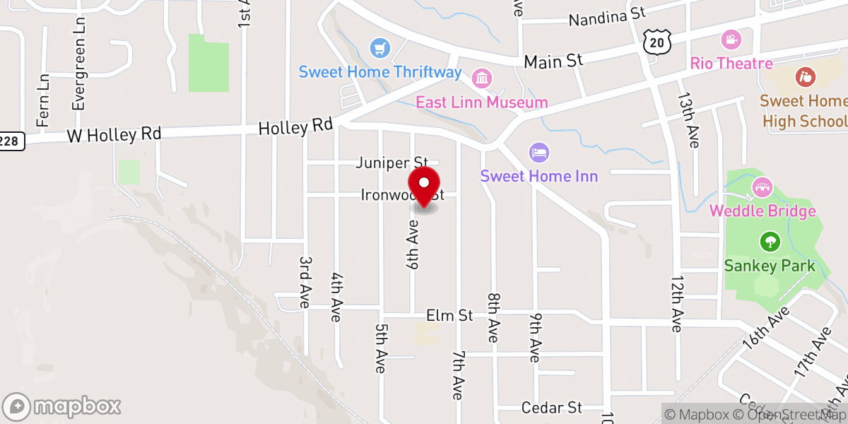 Map showing location of Sweet Home United Methodist Church