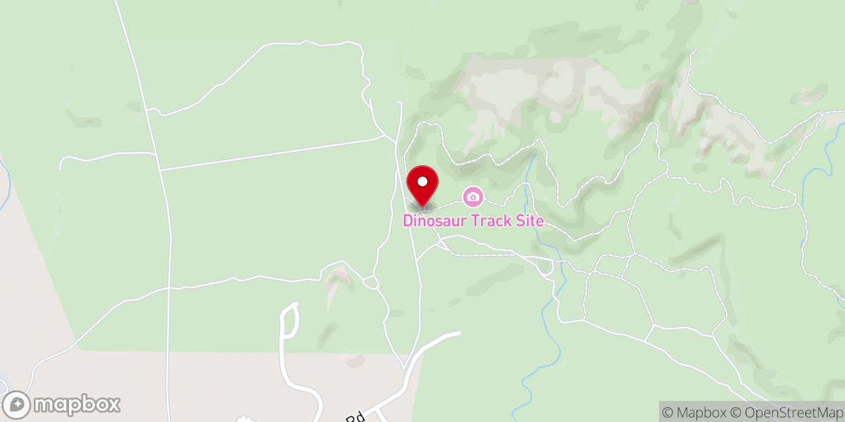 Map showing location of Dino Cliffs Trailhead