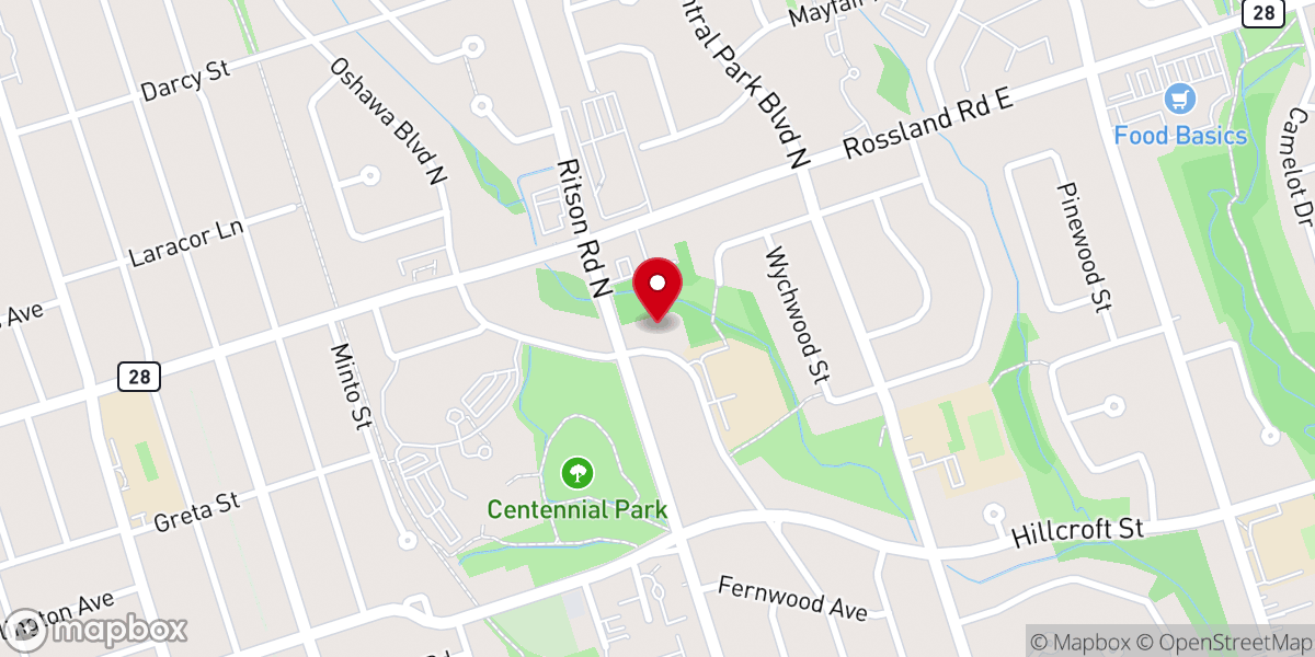 Map showing location of Ritson Road Alliance Church