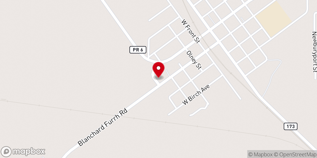 Map showing location of Blanchard Church of Christ