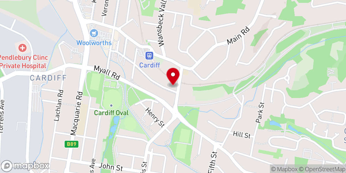 Map showing location of St. Thomas' Anglican Church Cardiff