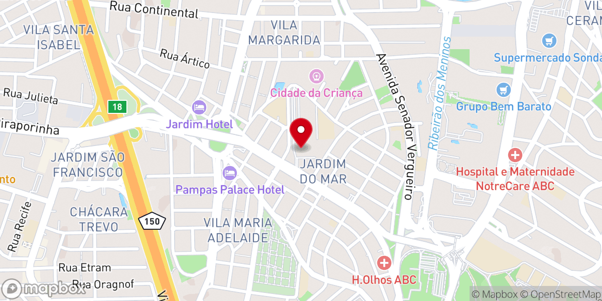 Map showing location of Segunda Igreja Batista em Sber Camp