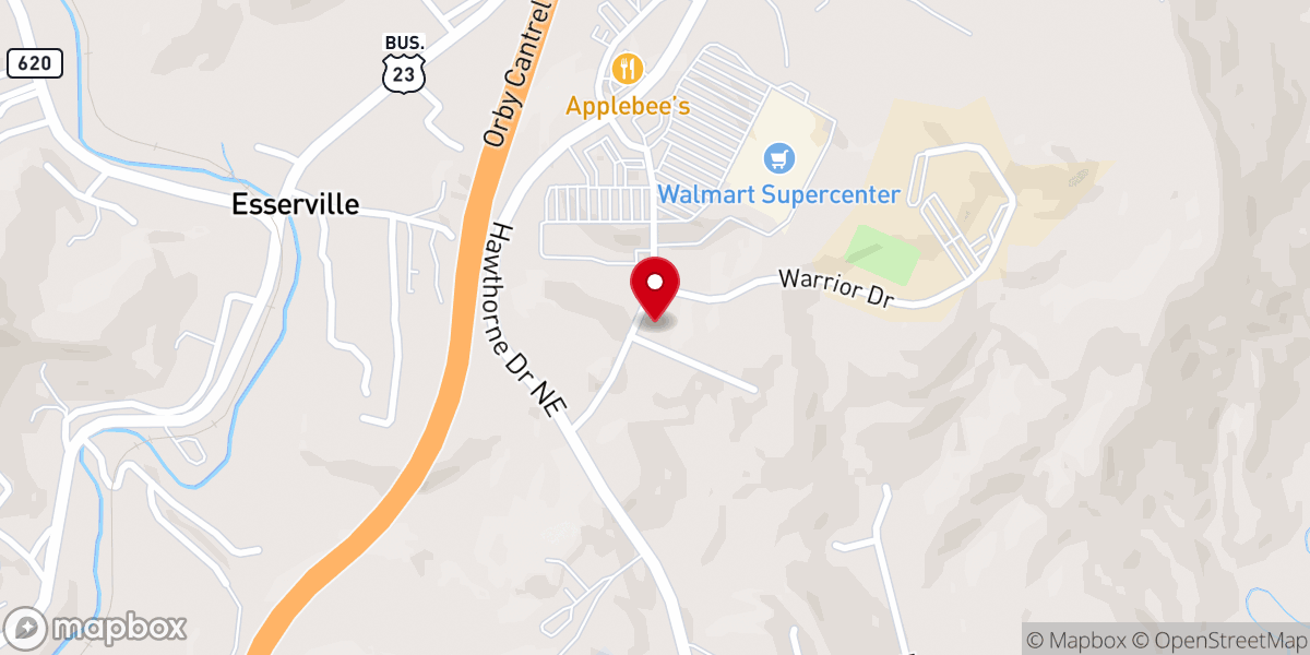 Map showing location of Food Bank of Wise County Inc