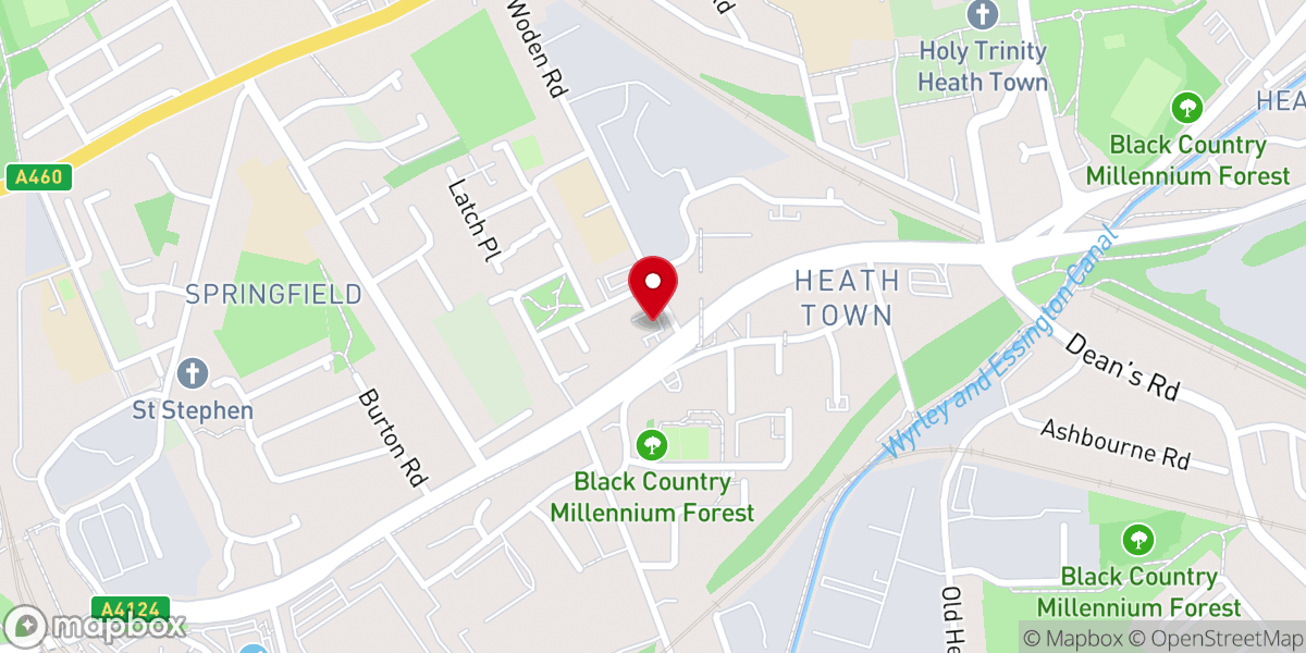 Map showing location of Wolverhampton Christian Fellowship Church (Malayalam Pentecostal Worship)