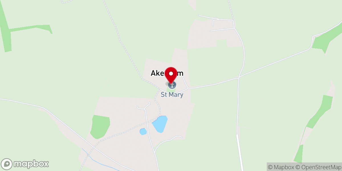 Map showing location of St Marys Church Akenham