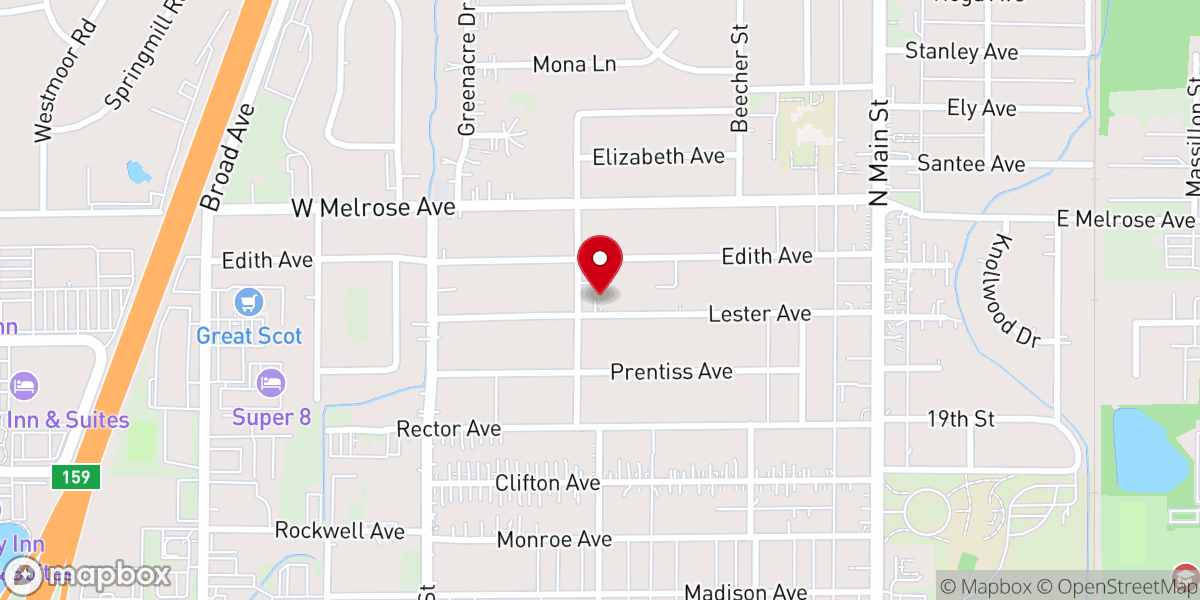 Map showing location of Church of Christ In Christian