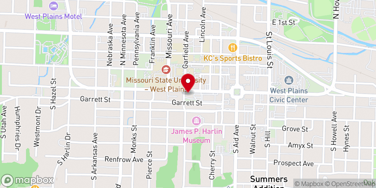 Map showing location of First Christian Church