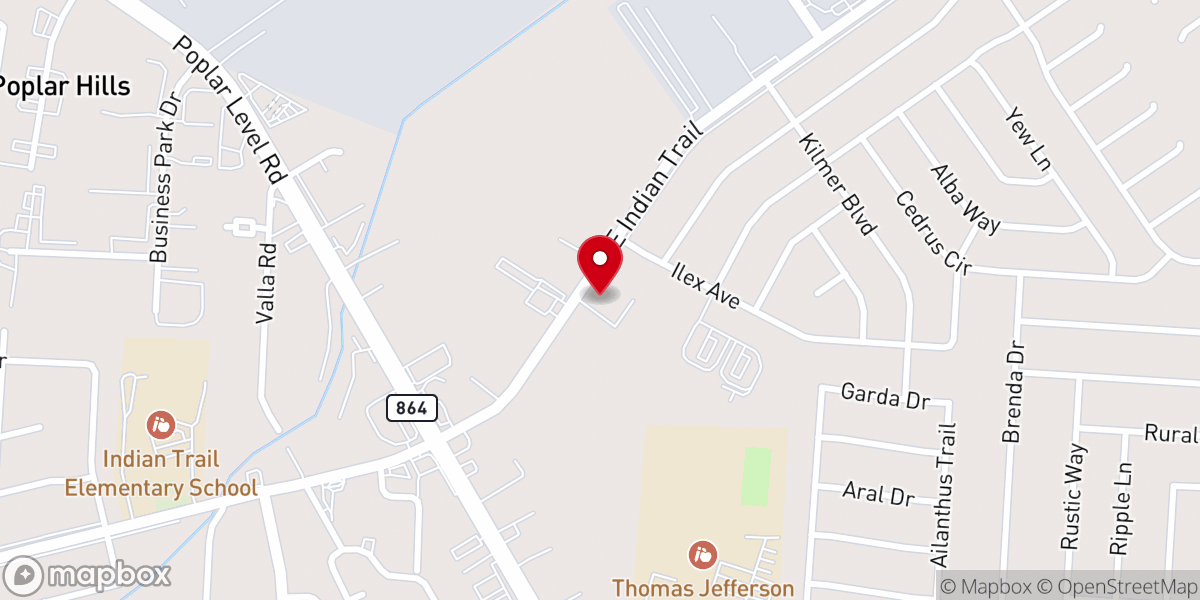 Map showing location of Peace Presbyterian Church