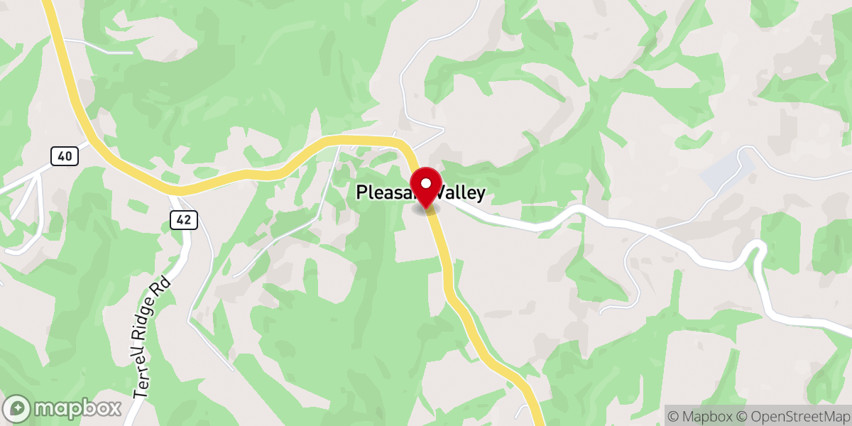 Map showing location of Pleasant Valley Grace Church