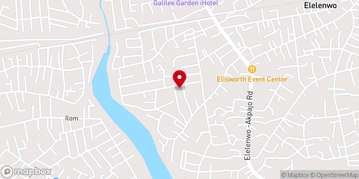 Map showing location of The Presbyterian Church of Nigeria, Elelenwo Parish