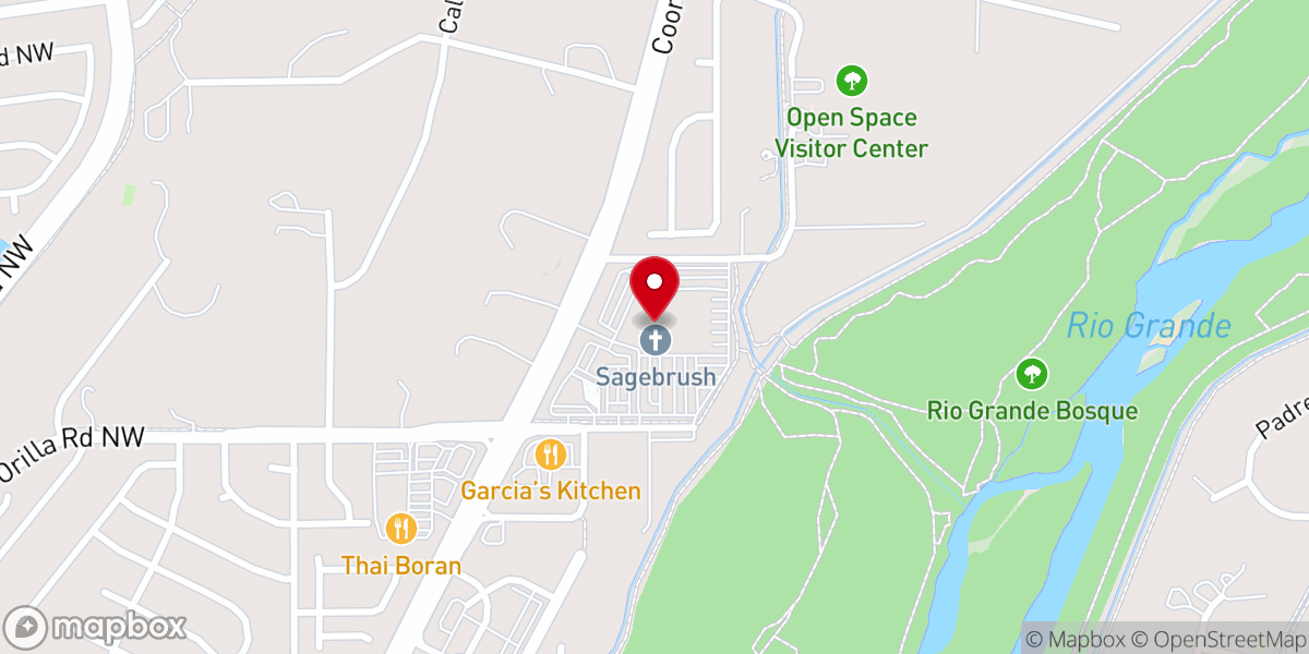 Map showing location of Sagebrush Church