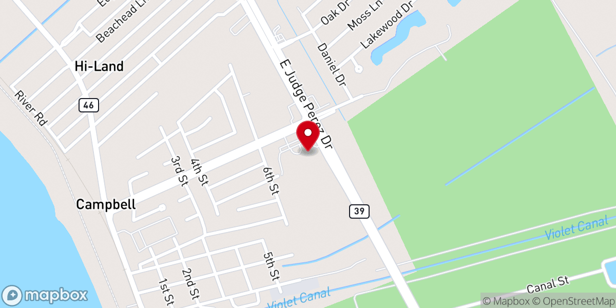 Map showing location of Our Lady of Lourdes Catholic Church