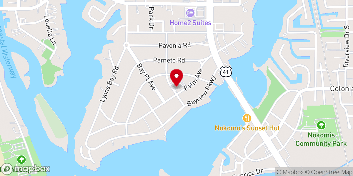 Map showing location of Bay Point Church