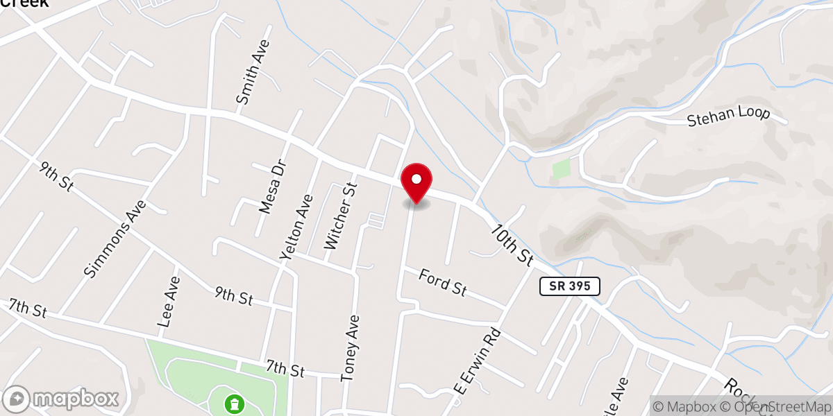 Map showing location of First Assembly of God Church