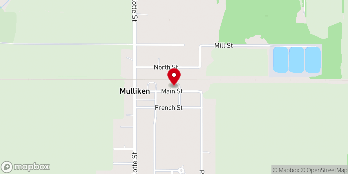Map showing location of Mulliken Village Clerk