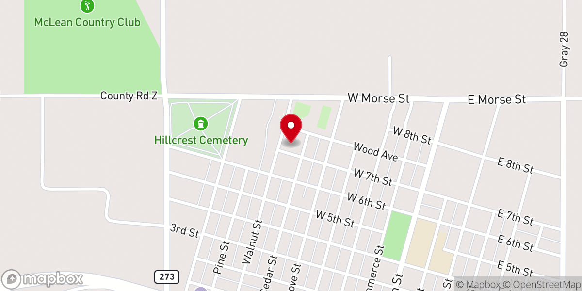 Map showing location of McLean Care Center