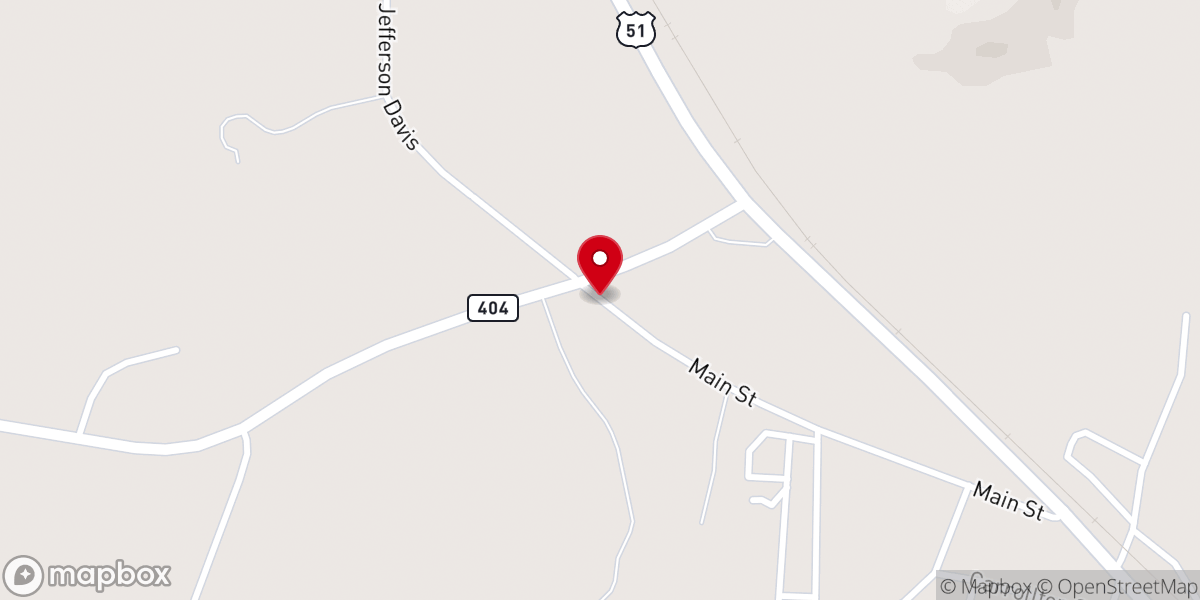 Map showing location of Duck Hill Missionary Baptist Church