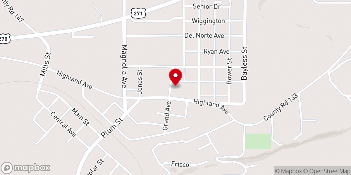 Map showing location of Wister First Nazarene Church