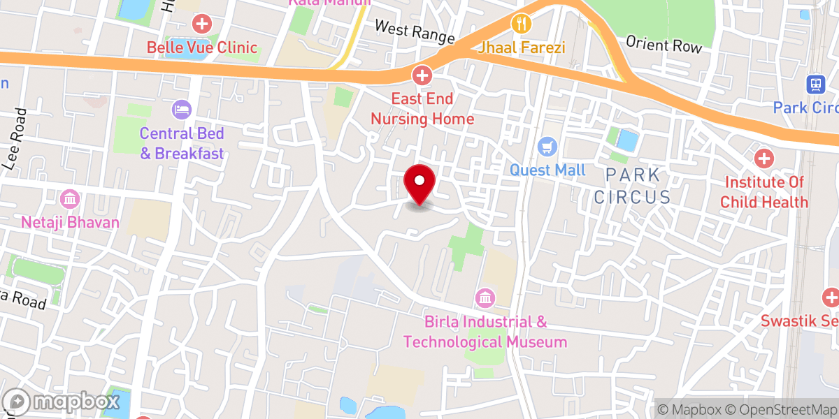 Map showing location of Mar Thoma Syrian Church, Kolkata