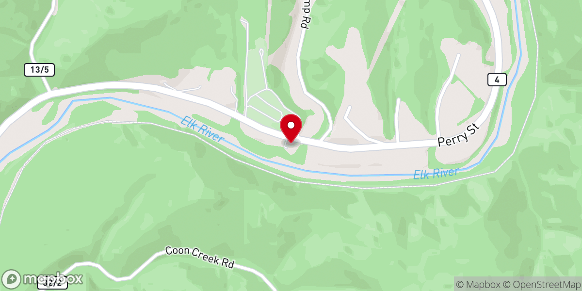 Map showing location of Sugar Creek Baptist Church